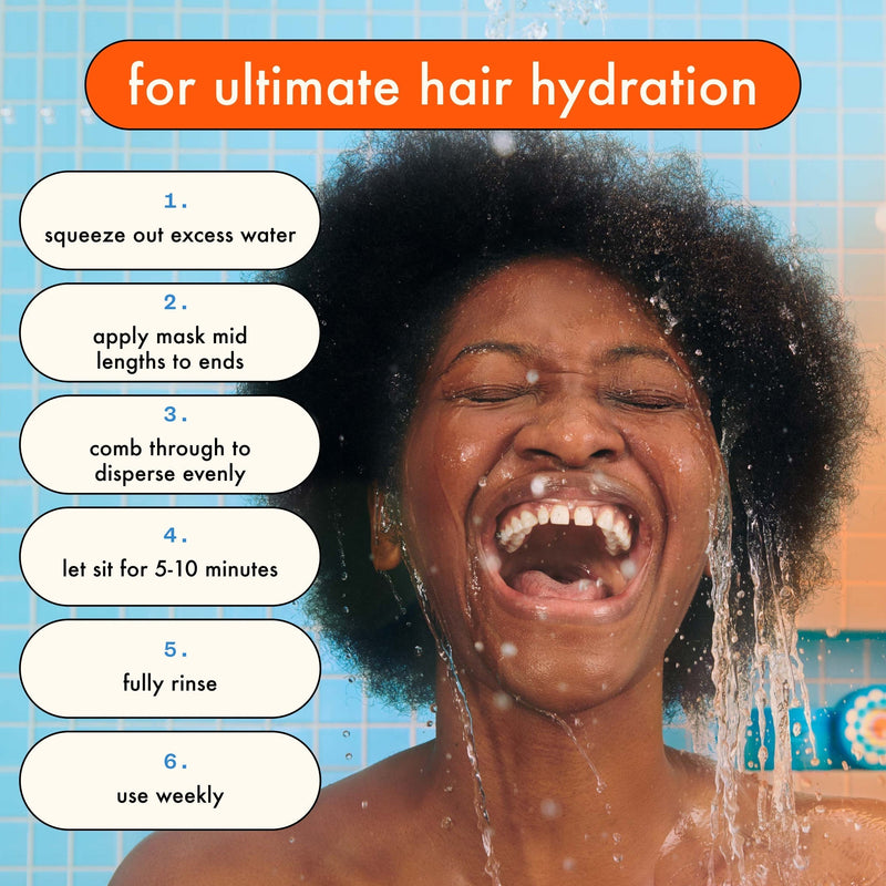 Amika Hydro Rush mask application steps