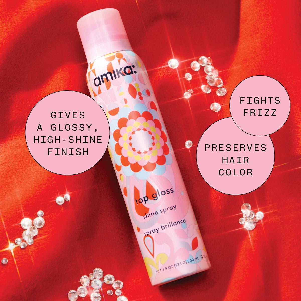 top gloss: shine spray | amika pro