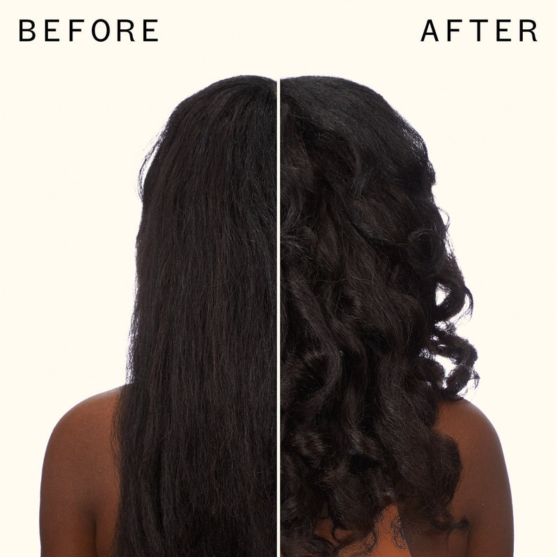 before and after using glass action hydrating hair oil universal elixir | amika