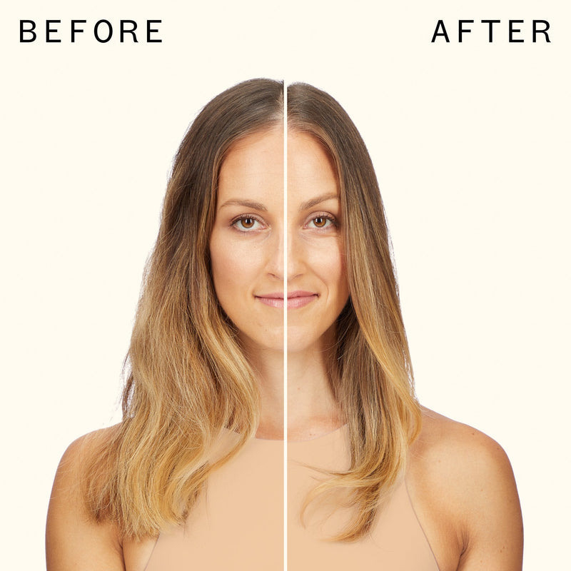 before and after using glass action hydrating hair oil universal elixir | amika