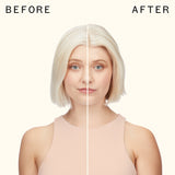 before and after using reset pink charcoal scalp cleansing oil | amika