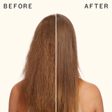 before and after using the shield anti-humidity spray | amika
