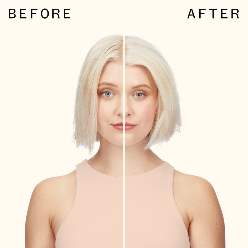 before and after using reset cooling gel conditioner | amika