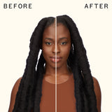 before and after using reset exfoliating jelly shampoo | amika
